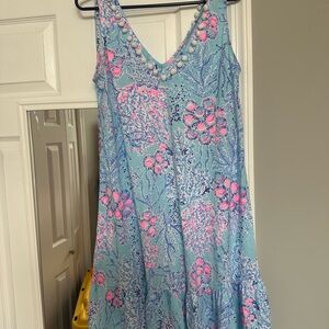 Lilly Pulitzer Blue Sleeveless V-Neck Sundress